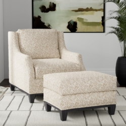 D3589 Tan Vine fabric upholstered on furniture scene