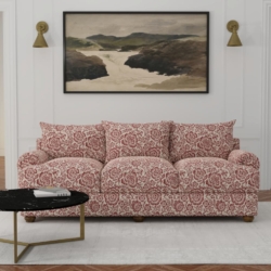 D3590 Ruby Bloom fabric upholstered on furniture scene