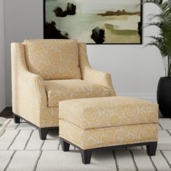 D3593 Honey Bloom fabric upholstered on furniture scene