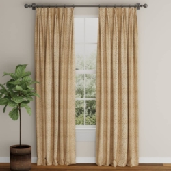 D3781 Goldenrod drapery fabric on window treatments