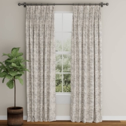 D3802 Ash drapery fabric on window treatments