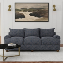 D4053 Navy Elsa fabric upholstered on furniture scene