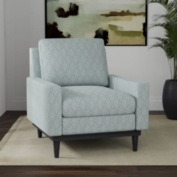 D4061 Azure Lily fabric upholstered on furniture scene