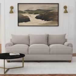 D4070 Taupe Nina fabric upholstered on furniture scene