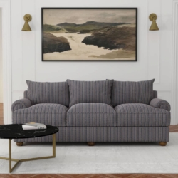 D4077 Navy Mona fabric upholstered on furniture scene