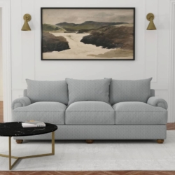 D4085 Azure Bria fabric upholstered on furniture scene