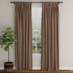 D4101 Caramel drapery fabric on window treatments