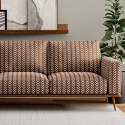 D4101 Caramel fabric upholstered on furniture scene