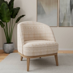 D4111 Ecru fabric upholstered on furniture scene