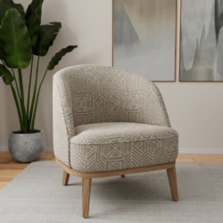 D4113 Taupe fabric upholstered on furniture scene