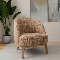 D4114 Terracotta fabric upholstered on furniture scene