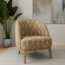 D4128 Tan fabric upholstered on furniture scene
