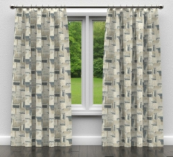 D837 Denali/Sky drapery fabric on window treatments