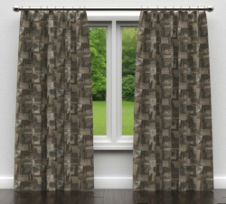 D838 Denali/Mineral drapery fabric on window treatments