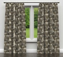 D840 Denali/Storm drapery fabric on window treatments
