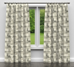 D841 Denali/Smoke drapery fabric on window treatments