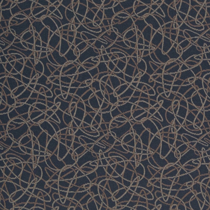 D933 Squiggles/Navy upholstery fabric by the yard full size image