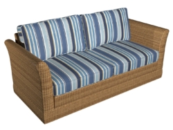 D940 Chambray Stripe fabric upholstered on furniture scene