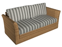 D980 Heather Stripe fabric upholstered on furniture scene