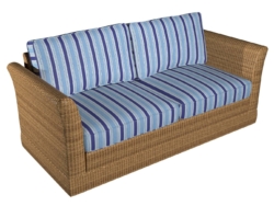 D981 Ocean Stripe fabric upholstered on furniture scene