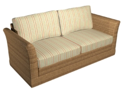 D989 Catalina Stripe fabric upholstered on furniture scene