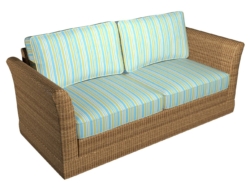 D998 Lagoon Wide Stripe fabric upholstered on furniture scene