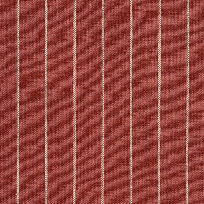 M294 Brick Pinstripe upholstery and drapery fabric by the yard full size image