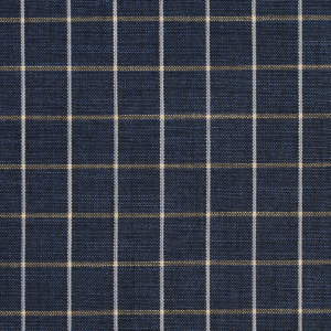 M311 Indigo Checkerboard upholstery and drapery fabric by the yard full size image