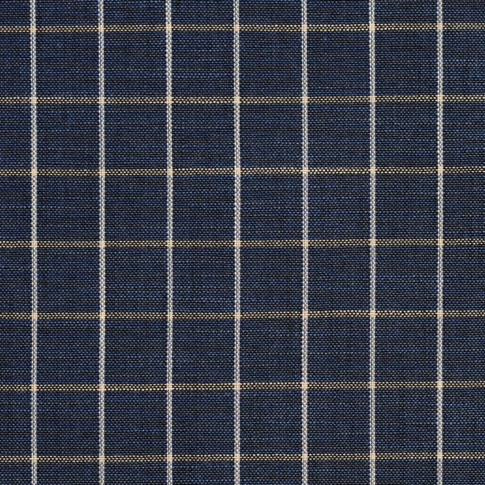 M311 Indigo Checkerboard upholstery and drapery fabric by the yard full size image