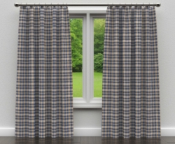 R201 Indigo Tartan drapery fabric on window treatments
