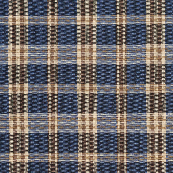 R201 Indigo Tartan upholstery and drapery fabric by the yard full size image