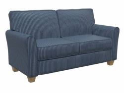 R203 Indigo Pinstripe fabric upholstered on furniture scene