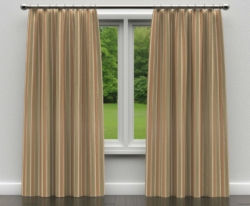 R205 Juniper Stripe drapery fabric on window treatments