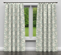 R270 Mineral Leaf drapery fabric on window treatments