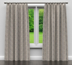 R340 Cobalt Stripe drapery fabric on window treatments