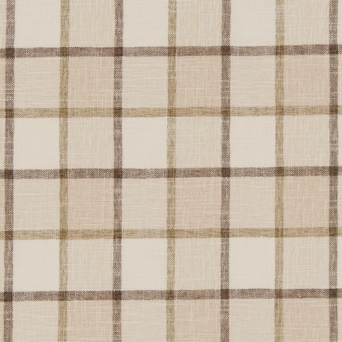 R378 Ivory Plaid upholstery and drapery fabric by the yard full size image
