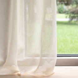 SH133 Sand drapery fabric on window treatments