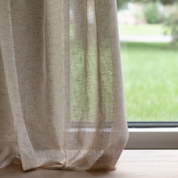 SH138 Wheat drapery fabric on window treatments