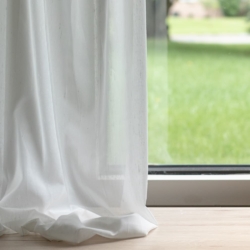 SH143 Parchment drapery fabric on window treatments