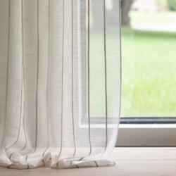 SH165 Buttermilk drapery fabric on window treatments