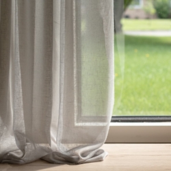 SH168 Ash drapery fabric on window treatments
