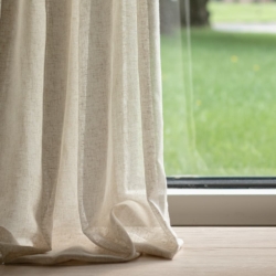SH170 Oat drapery fabric on window treatments