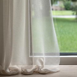 SH178 Bisque drapery fabric on window treatments